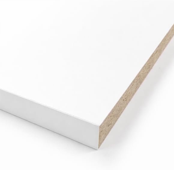 Customized White Shelves Custom Cut-to-Size 3/4" - Cabinet Shelf Custom Size Shelf - Melamine Shelves Cut to Order 3/4" - Cabinet Replacement Shelves (White)