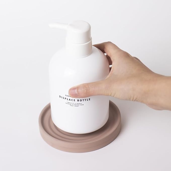 Selegna Diatomite Soap Holder, Circular Design with Ripple Pattern, Absorbent Bath Soap Dish (Brown)