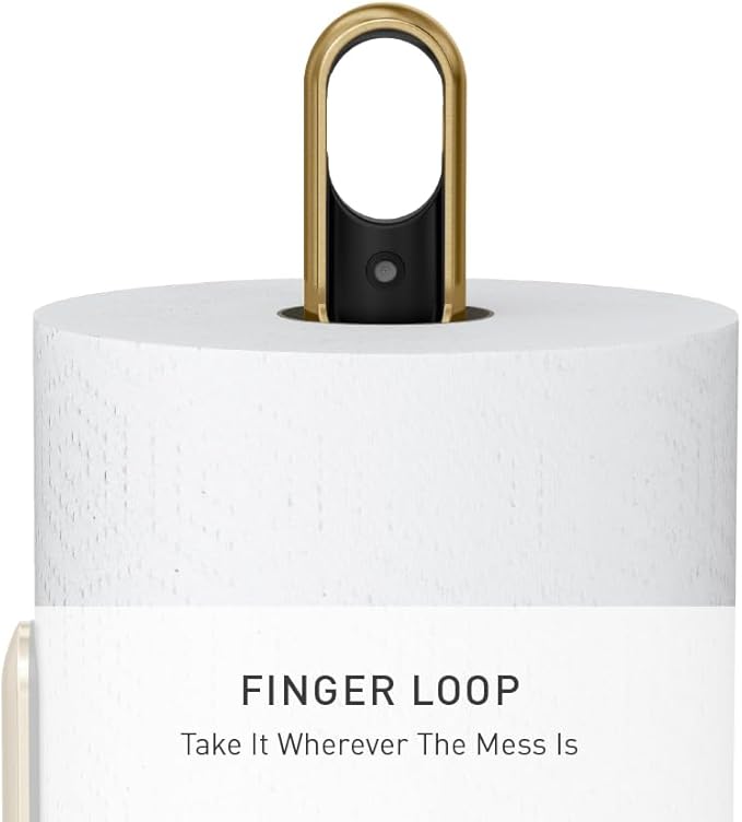 simplehuman Standing Paper Towel Holder with Spray Pump, Brass Stainless Steel, Gold