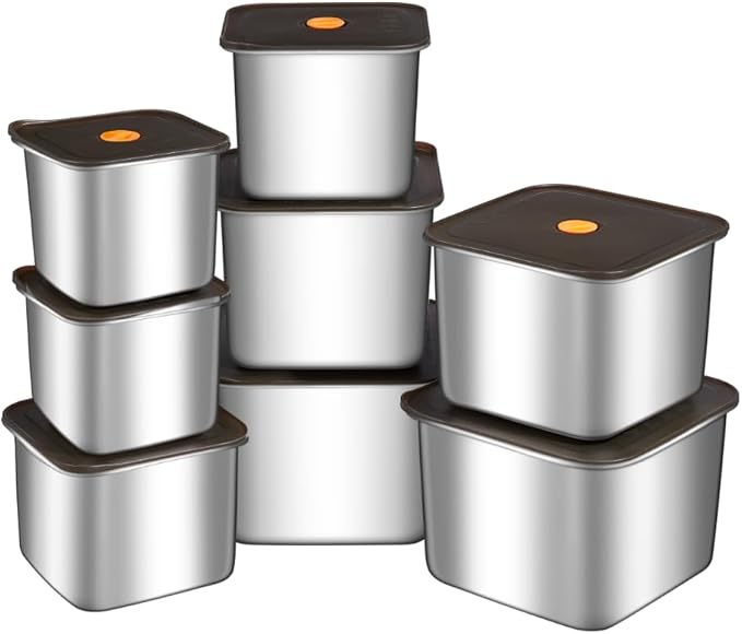 GIUOIDUO 8PC-LFood Storage Containers, BPA Free, Airtight Lids, Ideal for Lunch, Meal Prep & Leftovers,Fresh box, Freezing box