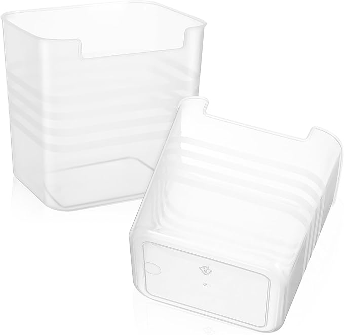 Zerodeko 2Pcs Fridge Side Door Storage Boxes Translucent Refrigerator Organizer Bins for Kitchen Essentials and Condiments Space Saving