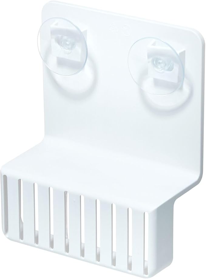 iDesign Recycled Plastic Double Suction Sink Caddy, White