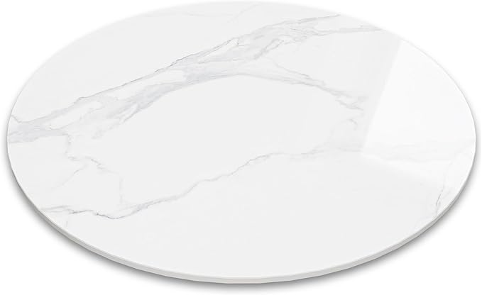 19.7" Lazy Susan Turntable – 360° Sinteredstone Silent Anti-Slip Turntable, Table Top Centerpiece for Kitchen, Pantry, Spice Rack, Refrigerator & Dining Table, White