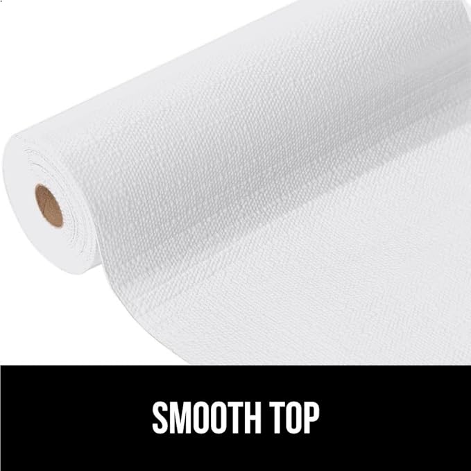 GORILLA GRIP DripGuard Shelf Liner, Non Adhesive Drawer and Kitchen Cabinet Protector, Slip Resistant BPA Free Smooth Surface Plastic Liners for Cabinets, Bathrooms, Closets, 17.5x240 Inch, White