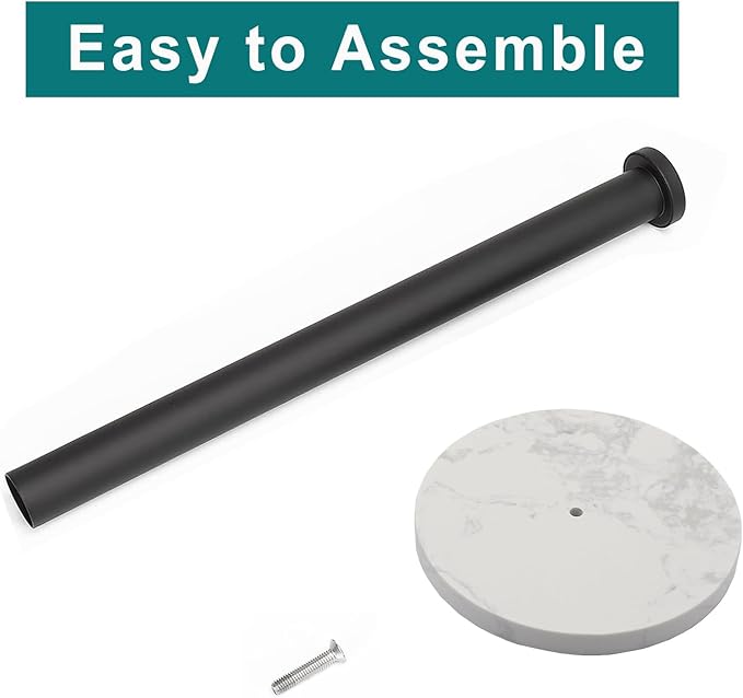 Paper Towel Holder Countertop, Black Kitchen Roll Holder, Premium Stainless Steel Paper Towel Holder for Kitchen Bathroom Roll Organize with Weighted Marble Base, One-Handed Operation