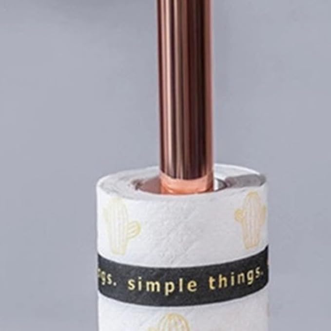 Kitchen Paper Holder, Paper Towel Holder 36 cm x 15 cm (Rose Gold), Stainless Steel Rose Gold Kitchen Roll Holder with White Marble Base