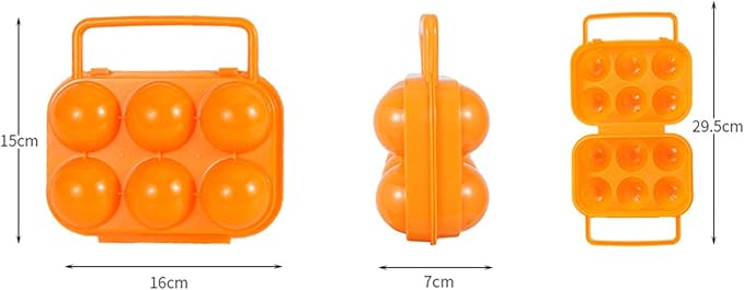6 Grids Egg Holders, Egg Cartons For Refrigerator, Egg Storage Container, Shockproof Durable Refrigerator Egg Trays, Deviled Egg Tray Carrier with Lid, Egg Organizer Box for Fridge or Camping