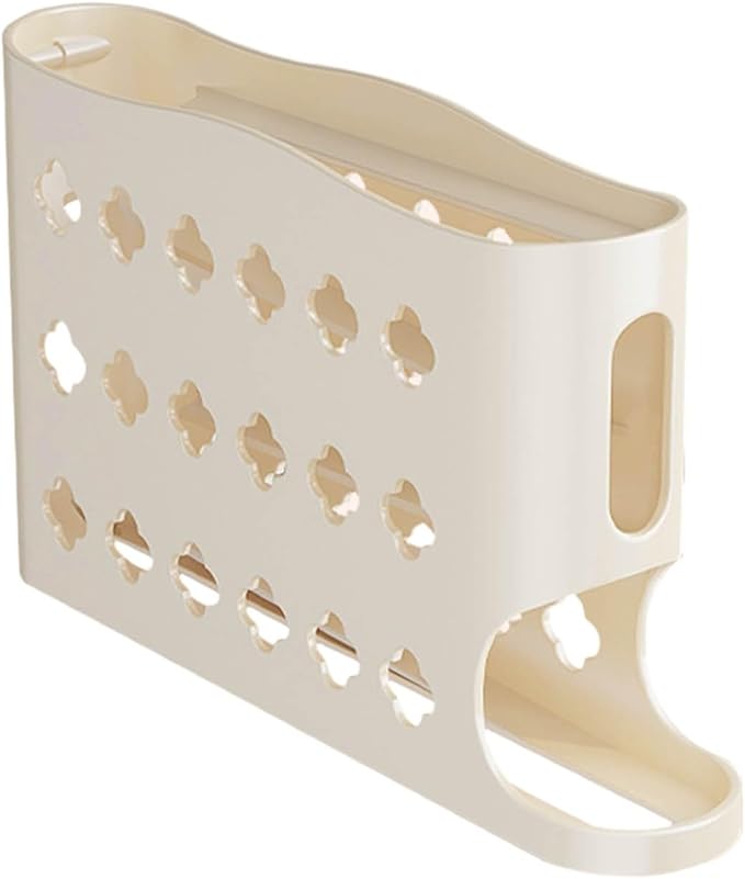 2026 Egg Holder for Fridge, Eggs Dispenser Auto Rolling, No Assembly Required Easy Access, for Refrigerator Tilted Design Kitchen Organizers and Storage Eggs Rack (Yellow)
