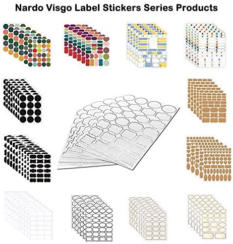 Nardo Visgo Colored Chalkboard Labels: 168 Premium Stickers + 2 Chalk Markers-Waterproof Removable Reusable Chalkboard Stickers,Perfect for Decorating Your Mason Jars Pantries Crafts and Offices