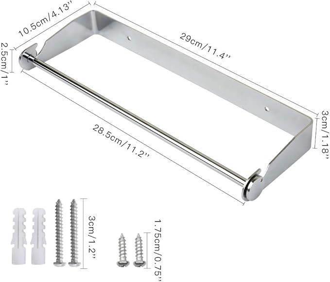 Under Cabinet Paper Towel Holder Wall Mount for Home Kitchen,Stainless Steel for Large Rolls-Chrome