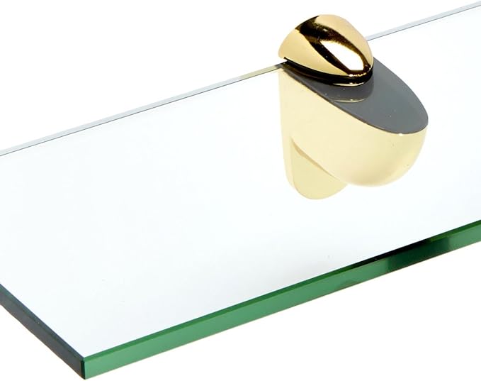 Spancraft Glass H-4.75x30-Brass Heron Glass Shelf, Brass, 4.75" x 30"