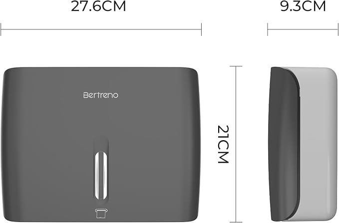 Commercial Paper Towel Dispenser Wall Mount Paper Hand Towel Dispenser Large Capacity 200 Multifold/Trifold/C Fold Paper Towel Dispenser Bathroom Adhesive Tissue Dispenser (Black)