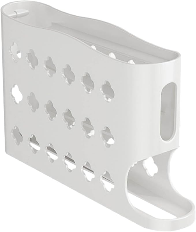 2026 Egg Holder for Fridge, Eggs Dispenser Auto Rolling, No Assembly Required Easy Access, for Refrigerator Tilted Design Kitchen Organizers and Storage Eggs Rack (White)