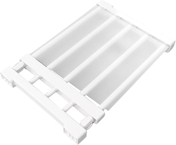 Closet Tension Shelf, Rod Expandable Storage Rack Adjustable Organizer Divider Separator Wardrobe Cupboard Hanging Shelves Pack No Slip Grip Cabinets Inside Capacity (38‑55cm /