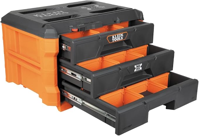 Klein Tools 54923MBR MODbox Drawer Dividers, 24-Piece Adjustable Organizer Set, Three Drawer Compatible, Impact-Resistant, Tool Storage Organization