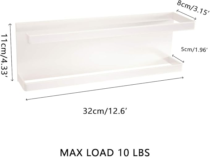 Magnetic Paper Towel Holder for Refrigerator, Kitchen Towel Bar Magnetic Paper Rack Multi Function Made of Iron,Used for Kitchen,Bathroom,Toilet, Drill Free (White, Medium)