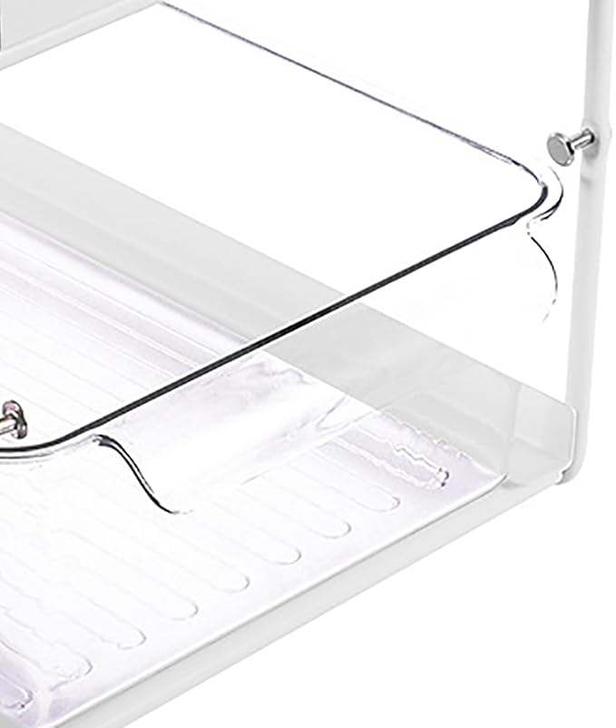 Kitchen Cabinet Organizer, Layered Rack Under Sink Organizer, Carbon Steel Multifunctional Storage Rack with Expandable Design for Condiments Utensils, Space Saving Ki