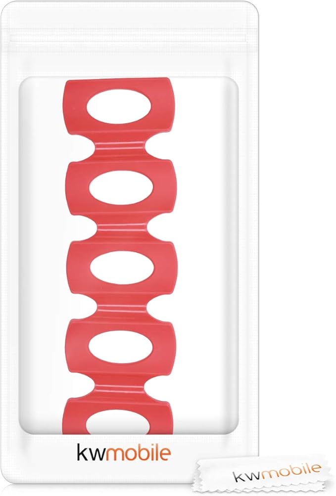 kwmobile Silicone Bottle Stacking Mat - Refrigerator Organizer to Stack Bottles, Cans, Beer, Soda - Non-Slip Holder Rack - Red