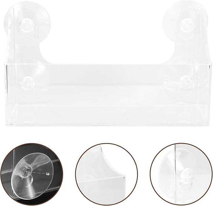 Homoyoyo Sturdy Clear Acrylic Suction Cup Refrigerator Organizer Space-Saving Fridge Can Rack for Spices Jars Beverages Kitchen Refrigerator Storage Shelf (3-Tier)