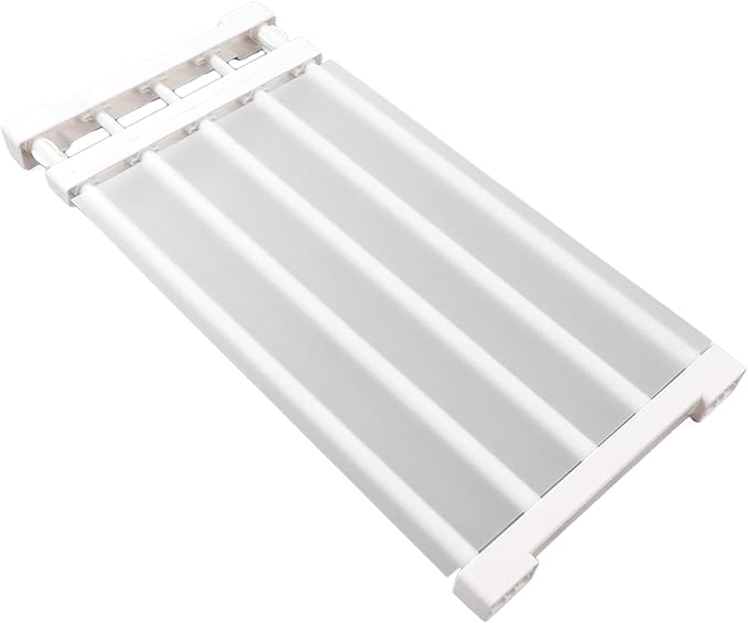 Closet Tension Shelf, Rod Expandable Storage Rack Adjustable Organizer Divider Separator Wardrobe Cupboard Hanging Shelves Pack No Slip Grip Cabinets Inside Capacity (50‑80cm /
