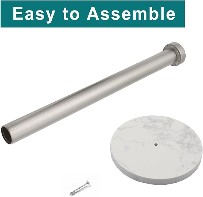 Paper Towel Holder Countertop, Kitchen Paper Towel Roll Holder for Bathroom Kitchen, Stainless Steel Paper Towel Holder with Weighted Marble Base for One-Handed Operation (Silver)