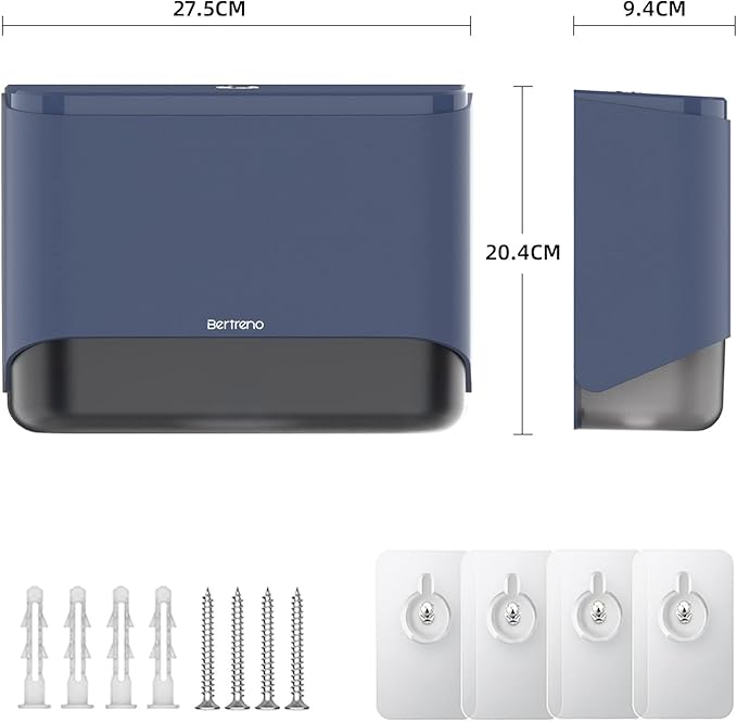 Commercial Paper Towel Dispenser Wall Mount Paper Towel Holder Large Capacity 200 Multifold/Trifold/C Fold Hand Towel Dispenser Bathroom Tissue Dispenser (Blue)