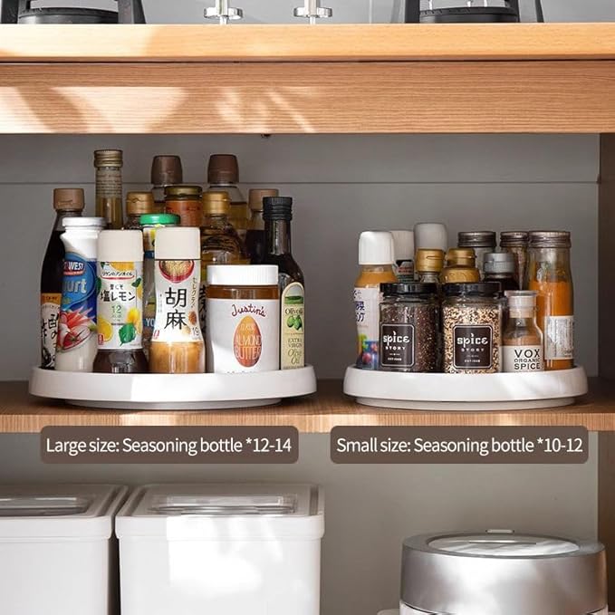 4 Pack Lazy Susan Organizer Turntable 10 Inch – 360° Rotating Non-Skid Spice Rack for Kitchen Cabinet, Pantry, Refrigerator, Countertop, Bathroom, Makeup & Medicine Storage