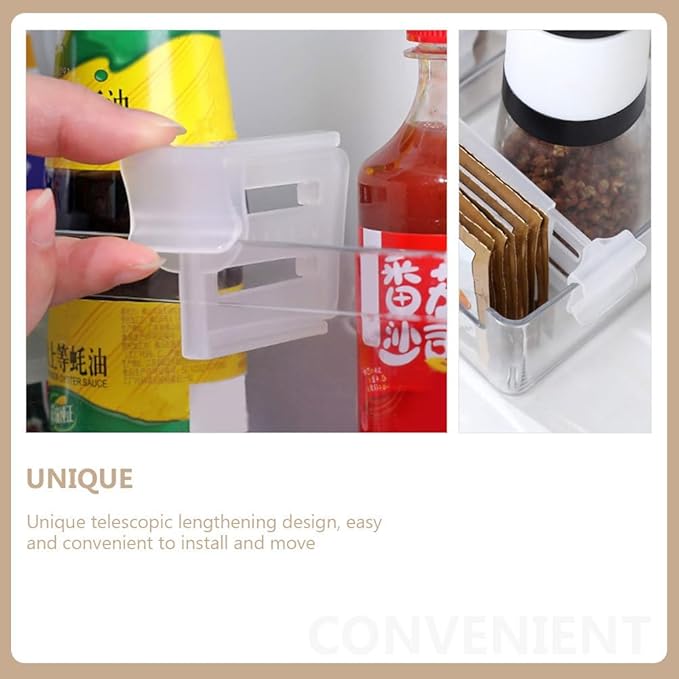 3Pcs Adjustable Refrigerator Dividers – Expandable Fridge Drawer Separator for Side Door Storage Fridge Shelf Organizer Plastic