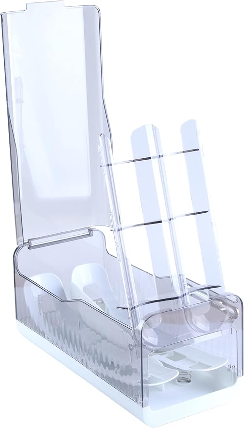 Sansam Egg Holder for Fridge, Automatic Rolling Egg Organizer for Refrigerator, Plastic Egg Container & Tray, Stackable Dispenser and Storage Bin with Sturdy Lid to Saving Space (Grey)