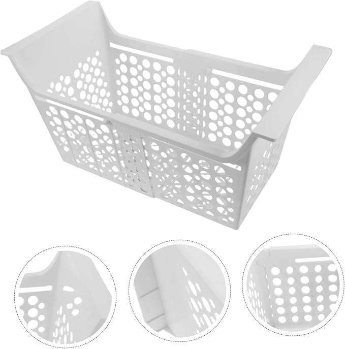 PRETYZOOM Expandable Freezer Organizer Basket Hanging Bin for Chest Freezer with Drainage Versatile Fridge Storage Maximize Vertical Space
