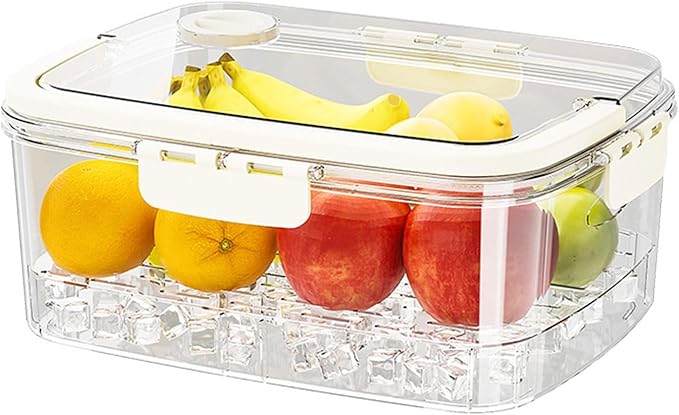 Fridge Storage Box Set with Handles Sturdy Clear Fridge with Lid Stackable Organizers for Kitchen Food Containers