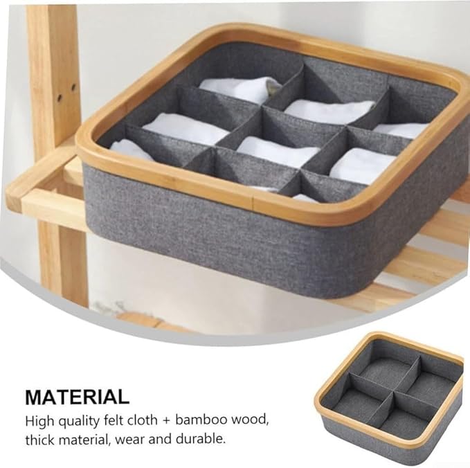 Drawer Organizer Storage Box Cotton Linen Fabric Container for Wardrobe Closet Organization Home Storage Solution Foldable Box for Clothes Underwear Pants(3)