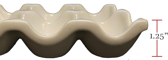 Ceramic Egg Holder, 12 Porcelain Serving Tray - White Scandinavian Farmhouse Chic Carrier Egg Box for Home, Kitchen, Fridge, Restaurant