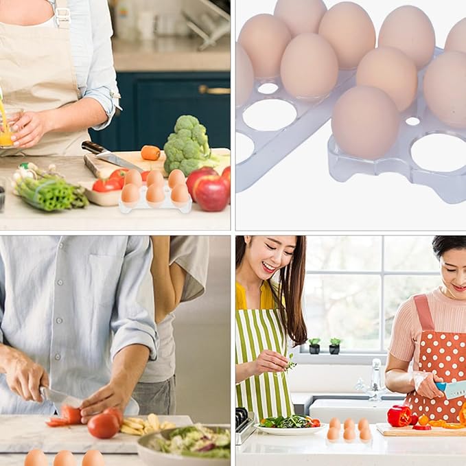 EPIGEIST 2Pcs Refrigerator Egg Tray Storage Container 6-Compartment Egg Holder Box for Fridge Organization and Travel Carrier