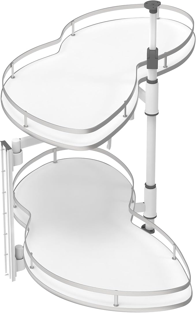 Blind Corner Cabinet Pull Out 2 Tier, Swing Left for 36" Width, Two-Way Buffering, Height Adjustable Organizer
