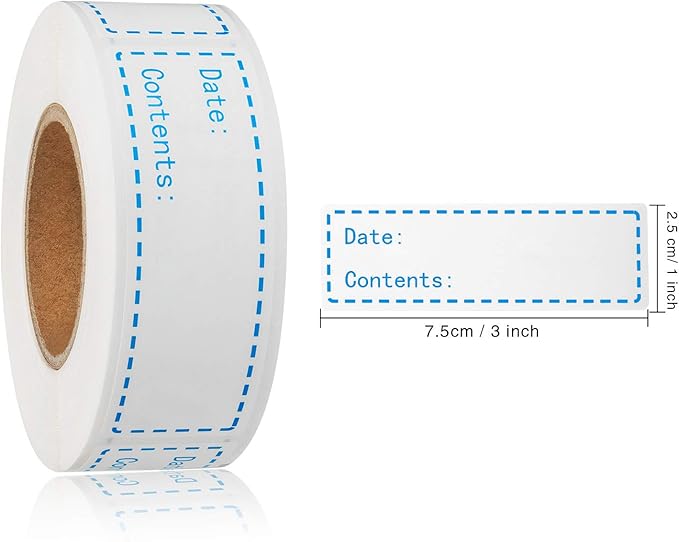 Removable Freezer Labels 1 x 3 Inch Food Storage Stickers Refrigerator Freezer Paper Labels (Blue)