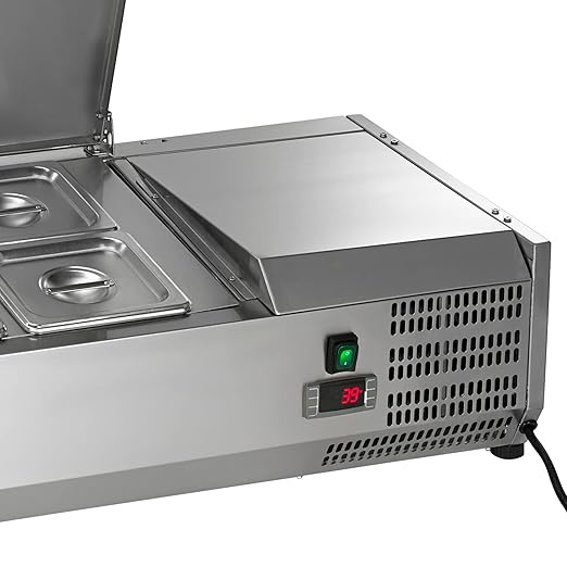 Arctic Air ACP40 40" Countertop Refrigerated Sandwich/Salad Condiment Prep Table Station, 6 Pans, Stainless Steel, 115v