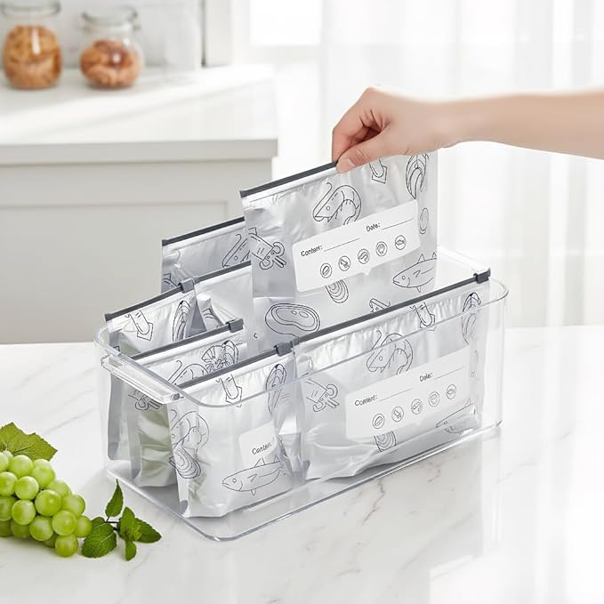 Reusable Aluminum Foil Sealable Storage Bags - aluminum foil Freezer Bags, reusable freezer food grade fresh keeping and meal prep,Suitable for Vegetable, Fruit, Meat, and More (3Size-30pcs)