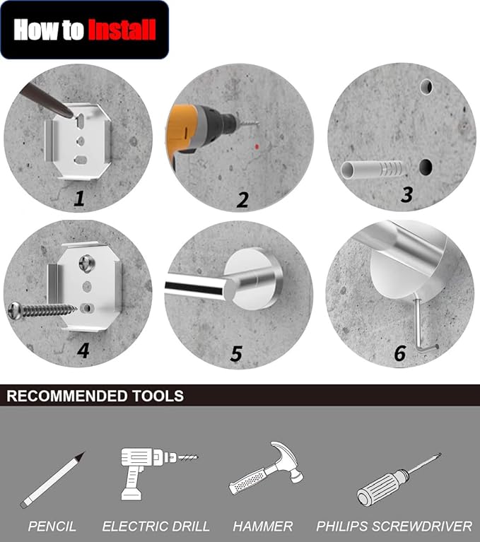 Bathroom Hardware Set 10 Piece Brushed Nickel Bathroom Accessories Set SUS304 Towel Bar Set Includes 2 Towel Bar 24 Inch+2 Towel Holder+2 Toilet Paper Holder+4 Towel Hook (10, Brush Nickel)