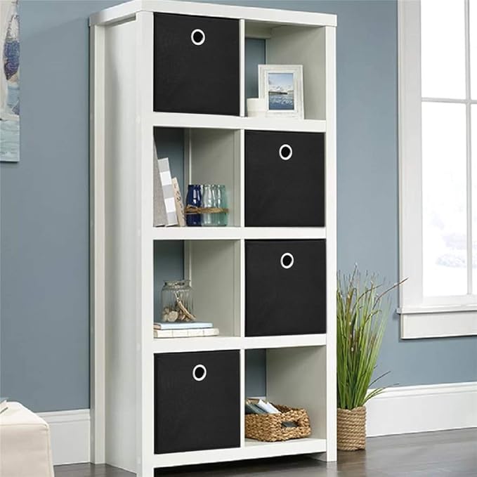 Black Storage Cube Bins 11x11x 11 Inch Cubes Organizer Storage Bins Foldable Fabric Strorage Boxes Collapsible Cubicle Storage Baskets Cloth Cube Inserts Storage Drawer for Cube Organizer QY-SC18-3