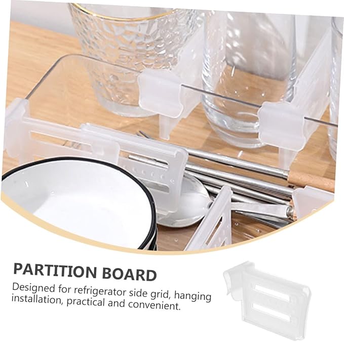 8pcs Refrigerator Side Door Dividers Fridge Organizers Telescopic Bins