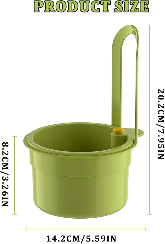 Sink Strainer Basket with One-Touch Drain Mesh, Snap-On Strap & Detachable Design – Kitchen Sink Food Scrap Filtering Storage Organizer (Green)