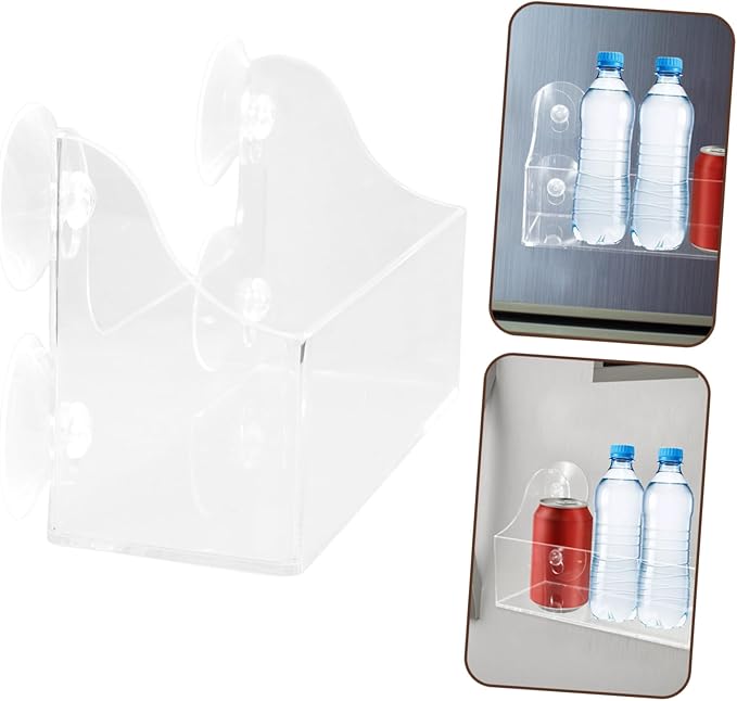 3 Pcs Beverage Shelf Drink Holder for Refrigerator Wall Mounted Shelves Wall Mounted Rack Cups Clear Wall Shelf Drinks Indoor Plant Display Stand Fridge Shower Rack Suction Acrylic