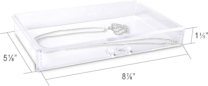 Frebeauty Extra Large Acrylic Jewelry Box for Women 5 Layers Clear Jewelry Organizer Velvet Earring Box with 5 Drawers Rings Display Case Necklaces Holder Tray for Women Girls (Turquoise)