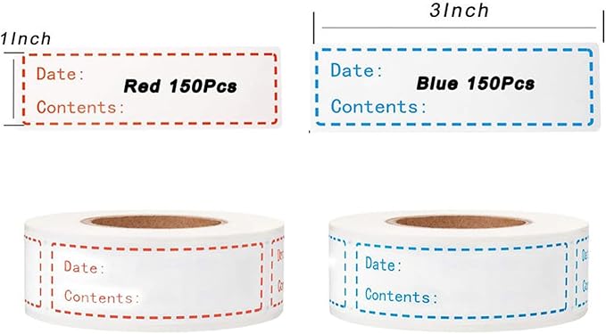 1000pcs Removable Freezer Labels, 1 x 3 Inch Food Labels for Food Containers Food Date Stickers Refrigerator Food Storage Labels Easy Clean No Residue Super Sticky, for Kitchen,Grocery Stores.