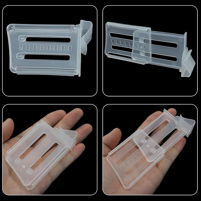 8 PCS Adjustable Fridge Divider, Clear Organizer Clip Retractable Organizer Divider, Plastic Storage Box for Home/Kitchen/Office