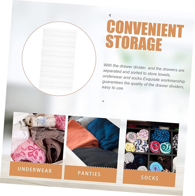 Cabilock 4pcs Dividers Practical Plastic Organizers for Home Storage Diy Drawer Classification Boards for Socks Underwear and Kitchen Use