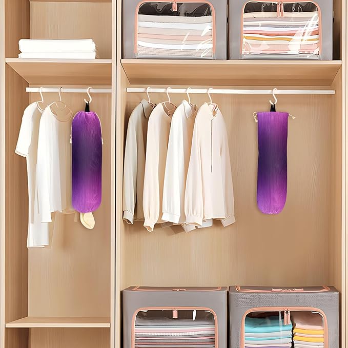 Plastic Bag Holder Wall Mount Grocery Bag Shopping Bag Storage Holder Organizer Dispenser with Adhesive Hook,for Kitchen Bathroom Home Decor 9x22 Inches Gradient Purple Blue32