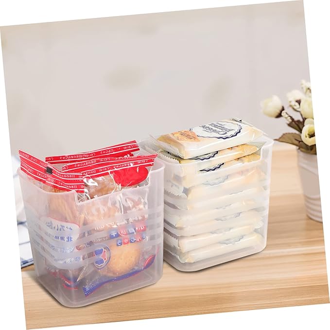 GLEAVI 1set Translucent Refrigerator Organizer Box for Fresh Keeping Vertical Storage for Kitchen and Pantry Condiment and Snack Storage Bins 2pcs