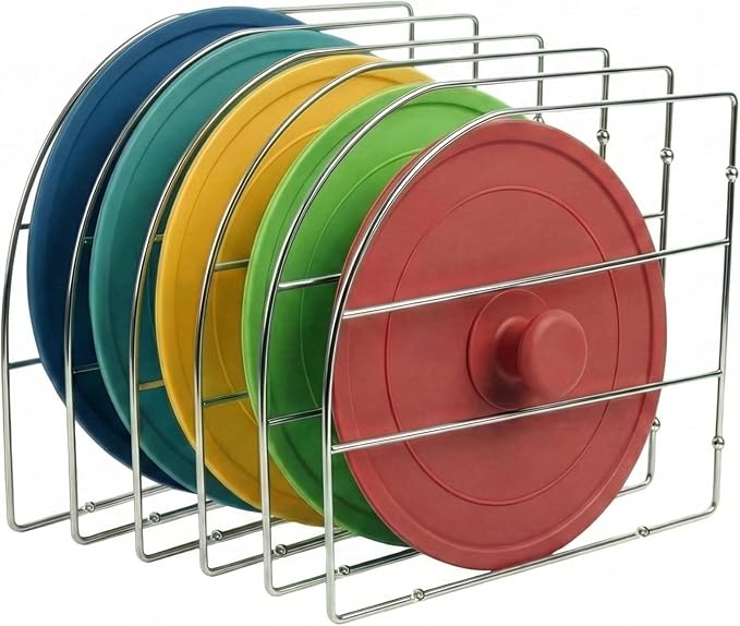 HOLDN’ STORAGE Cabinet Shelf Dividers for Kitchen Organization - Metal Screw-Mounted Shelf Dividers for Wood Cabinets & Shelves - 6 Pack
